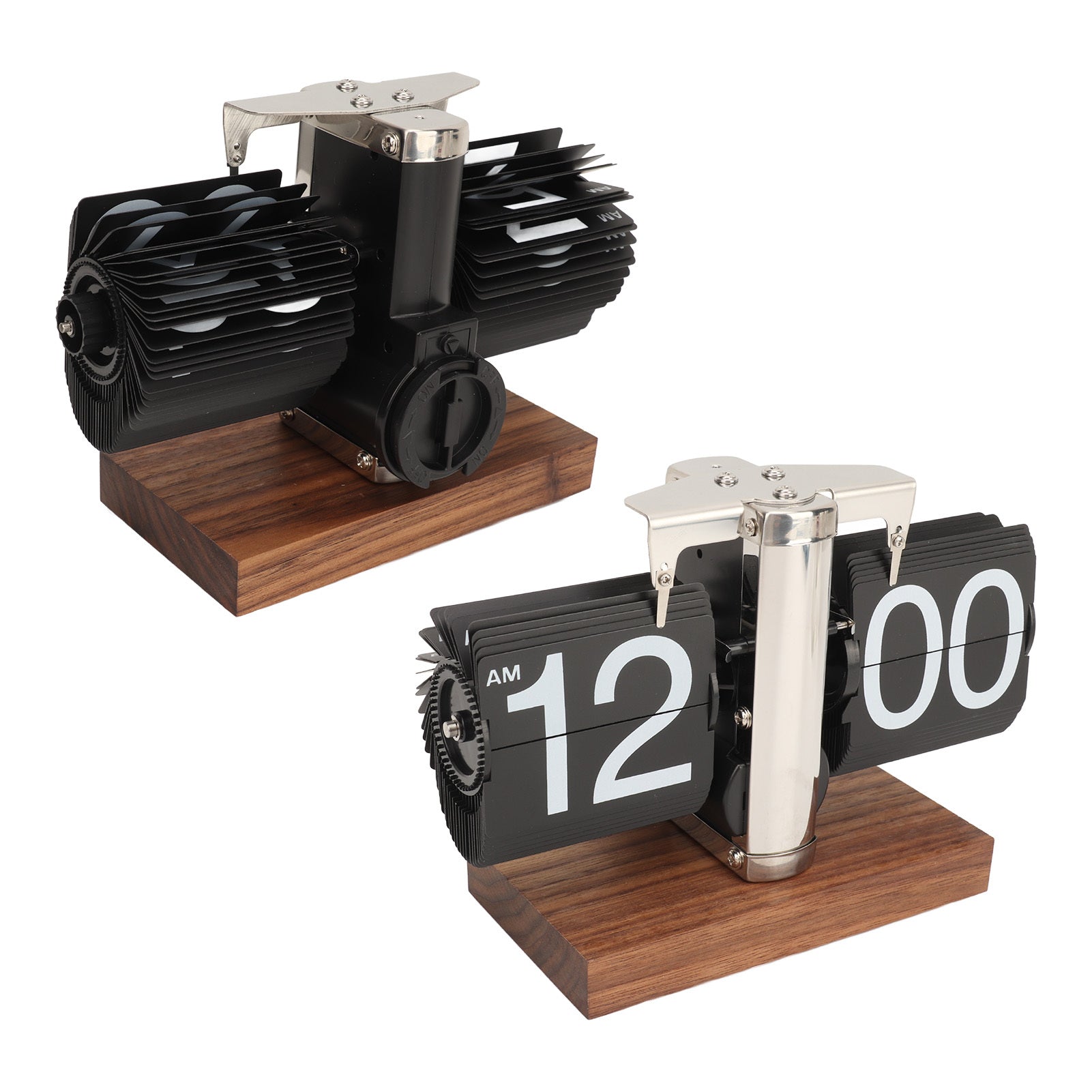 Retro Flip Down Clock, Battery Powered,Stainless Steel - Home & Office Decor.