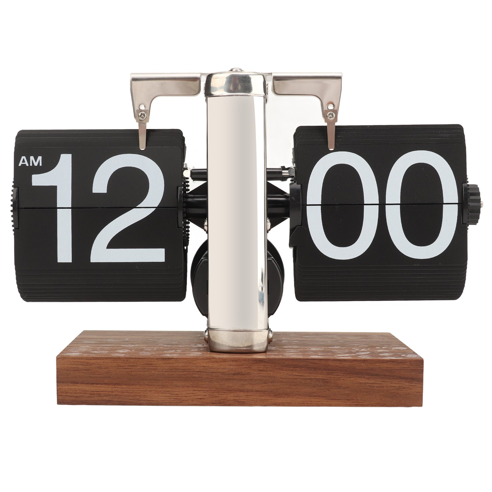 Retro Flip Down Clock, Battery Powered,Stainless Steel - Home & Office Decor.