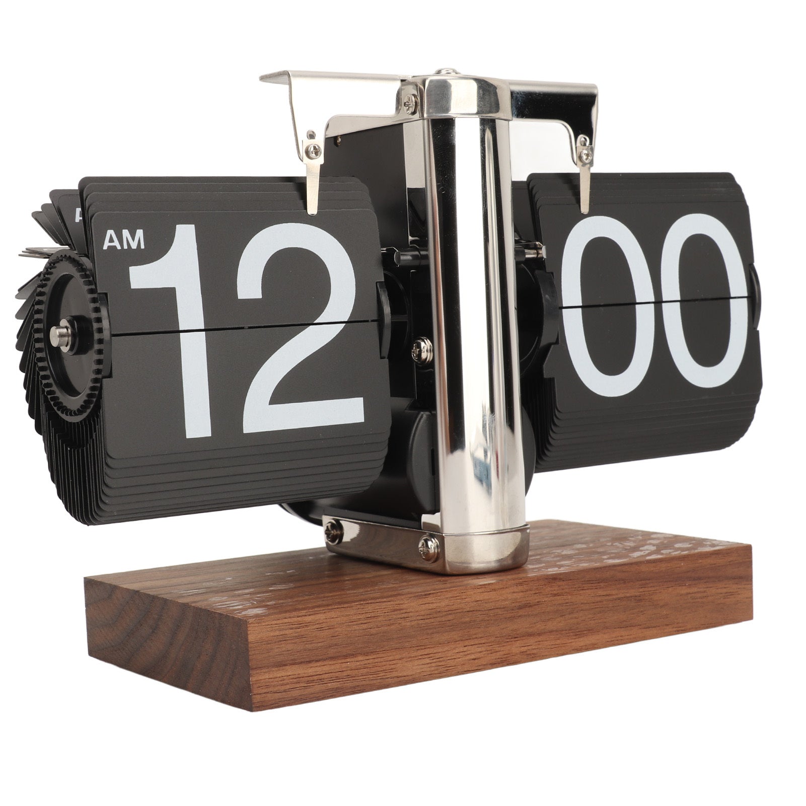 Retro Flip Down Clock, Battery Powered,Stainless Steel - Home & Office Decor.