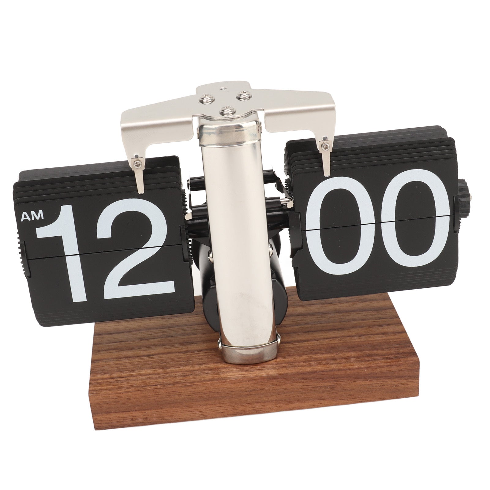 Retro Flip Down Clock, Battery Powered,Stainless Steel - Home & Office Decor.