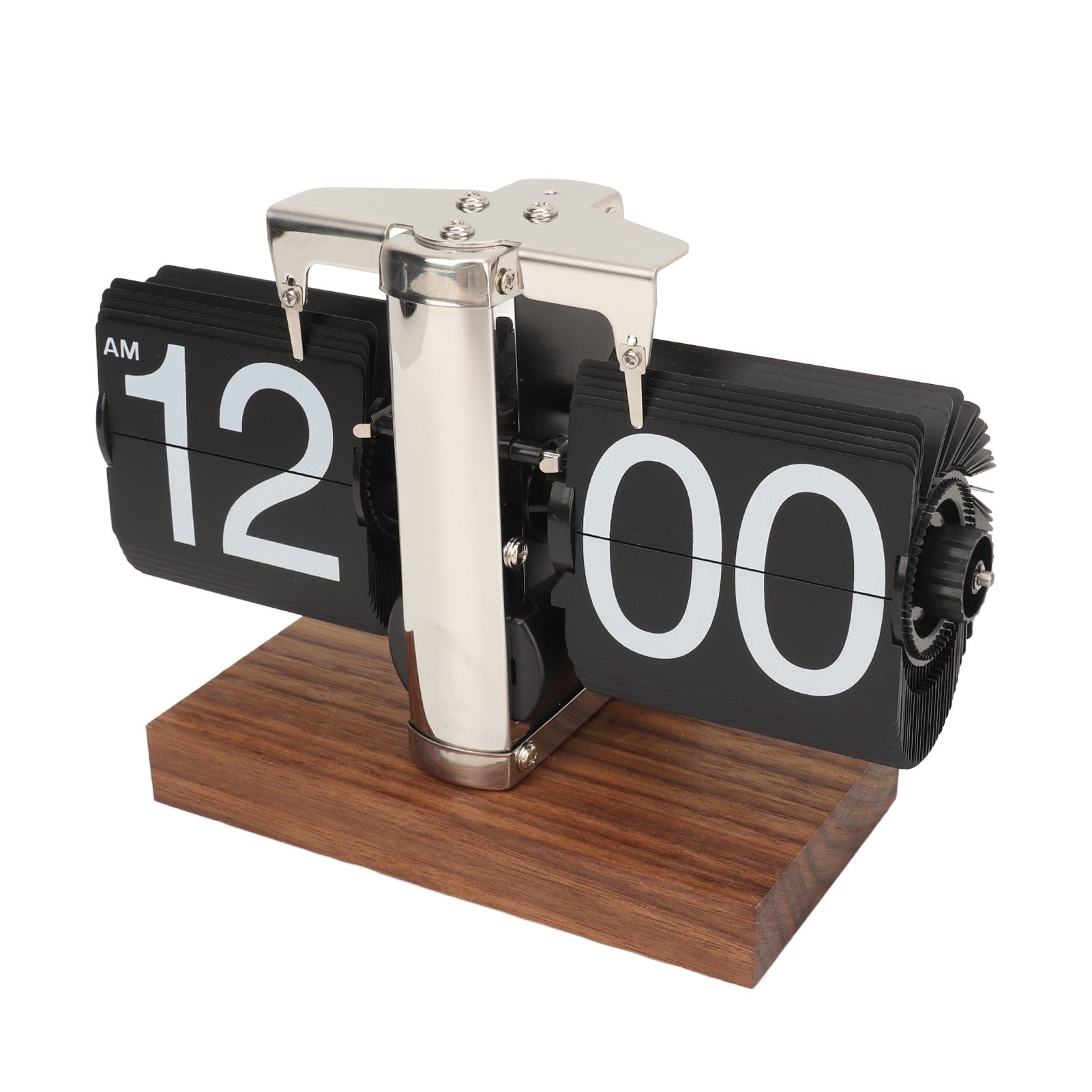 Retro Flip Down Clock, Battery Powered,Stainless Steel - Home & Office Decor.