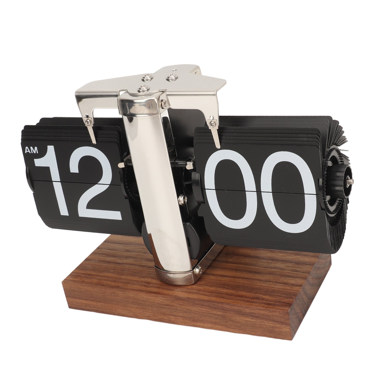 Retro Flip Down Clock, Battery Powered,Stainless Steel - Home & Office Decor.
