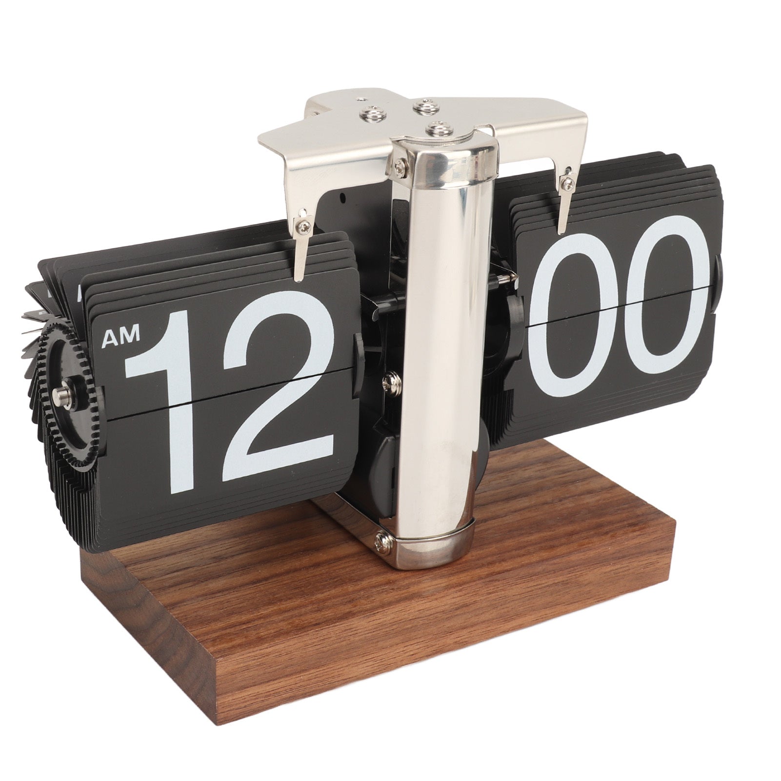 Retro Flip Down Clock, Battery Powered,Stainless Steel - Home & Office Decor.