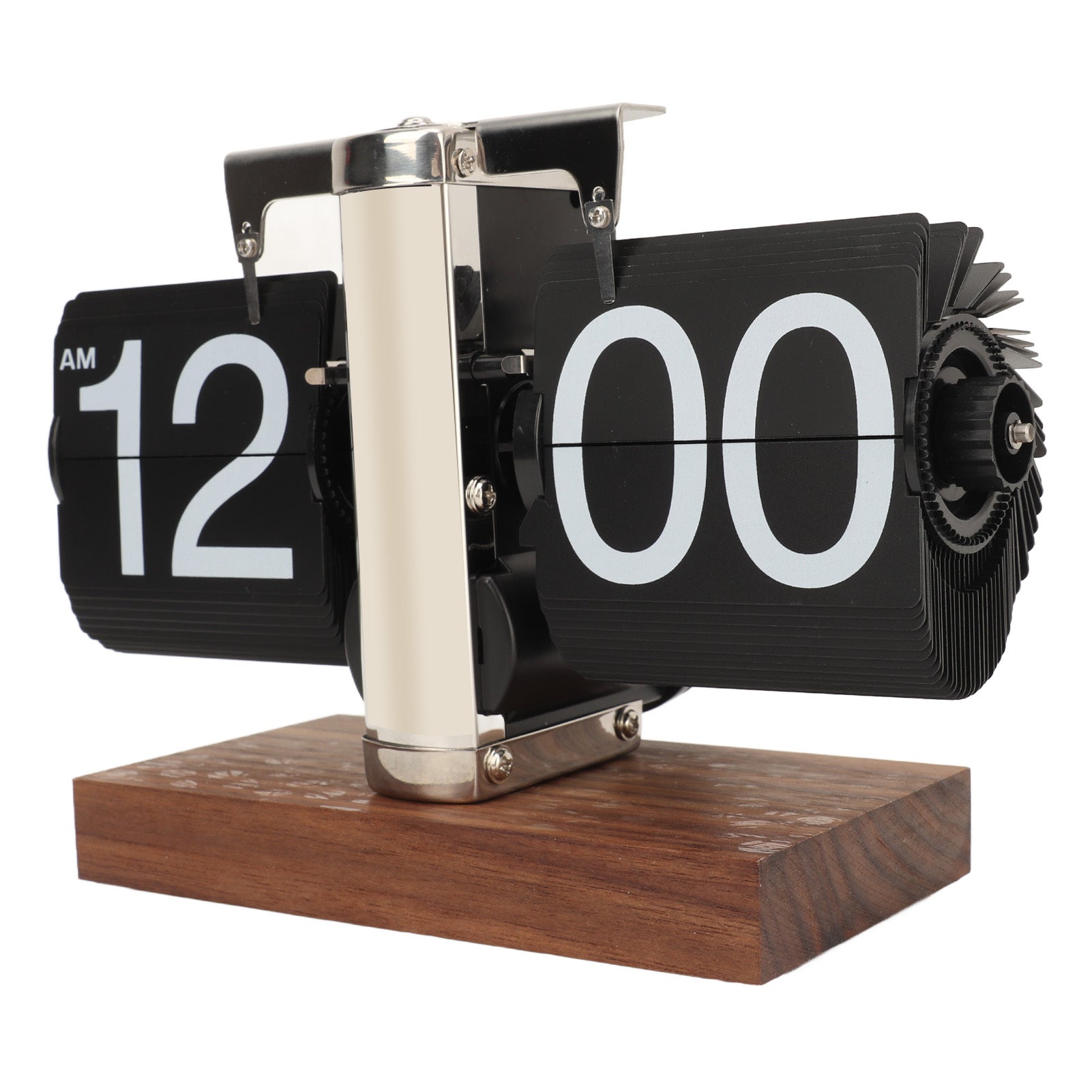 Retro Flip Down Clock, Battery Powered,Stainless Steel - Home & Office Decor.