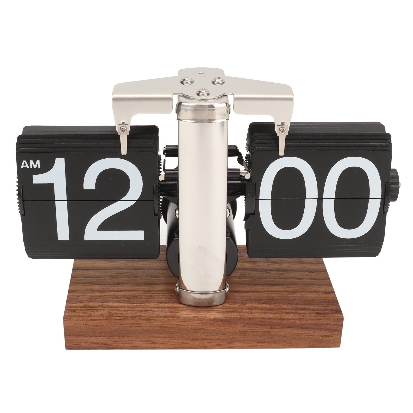 Retro Flip Down Clock, Battery Powered,Stainless Steel - Home & Office Decor.