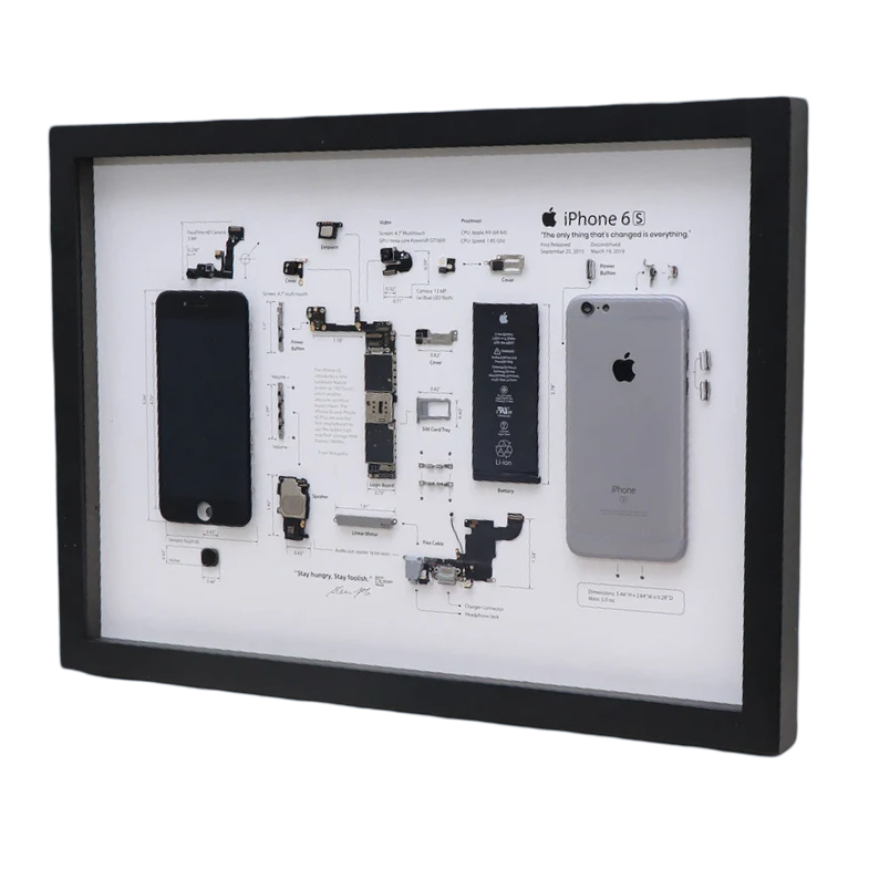 Framed iPhone 6S Disassembled Phone Art.